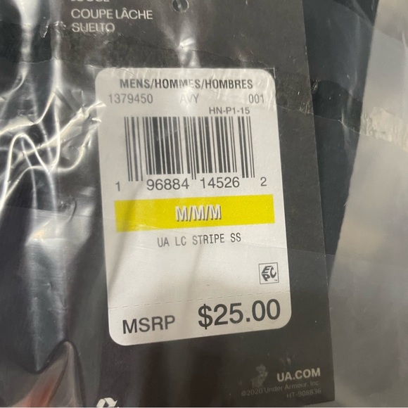 Men’s Under Armour Left Chest Stripe Short Sleeve Size Medium - Picture 7 of 7